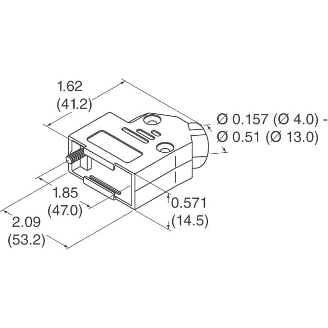 165X02709X Conec  Capots de connecteurs D-Sub en forme de D